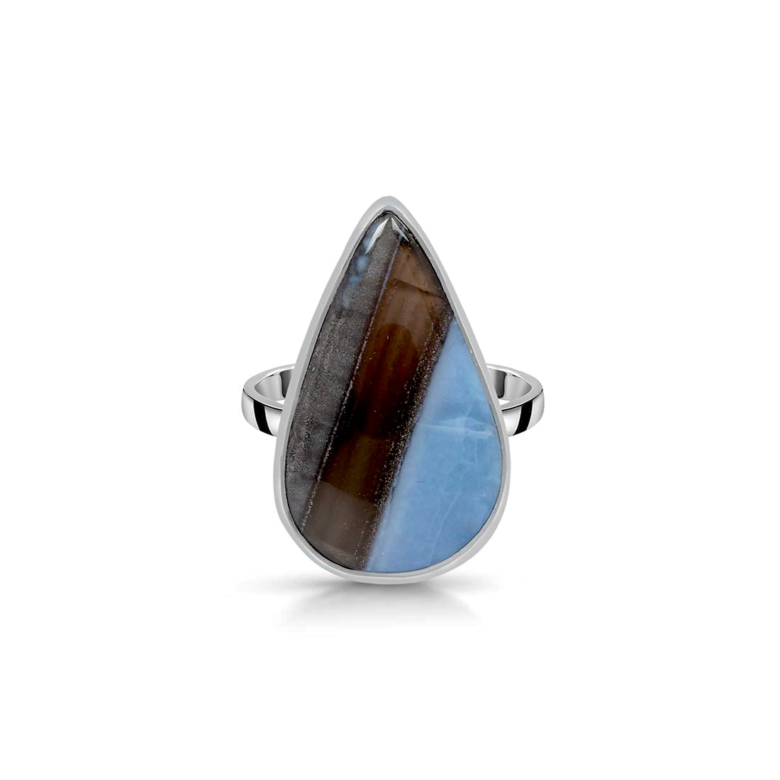Blue Opal Adjustable Ring-(BLO-R-20.)